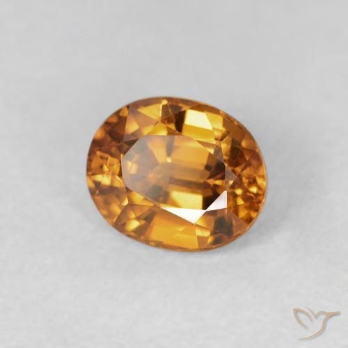 1.09 ct Orange Zircon Stone, Natural Zircon in Oval Facet Shape for Sale