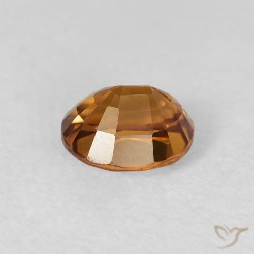 Zircon Gemstone in 6 x 4.9 mm Size for Sale, Zircon Stone in Deep Orange Color