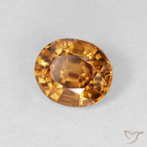 1.03 ct Orange Zircon Stone, Natural Zircon in Oval Facet Shape for Sale