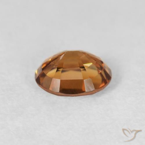 Zircon Gemstone in 6 x 5.2 mm Size for Sale, Zircon Stone in Rust Orange Color