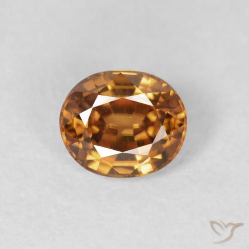 0.94ct Natural Medium Orange Zircon, Oval, VS 0.94ct Natural Medium Orange Zircon, Oval, VS