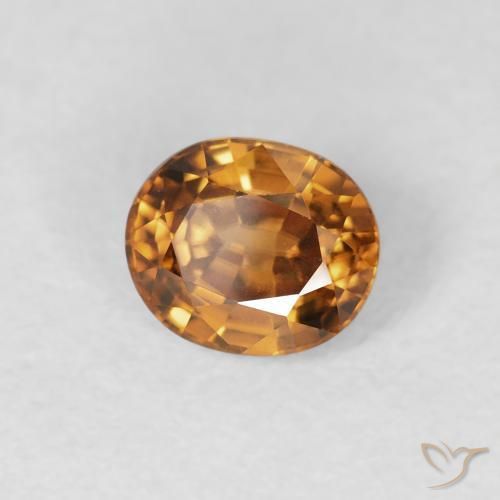 0.94 ct Orange Zircon Stone, Natural Zircon in Oval Facet Shape for Sale