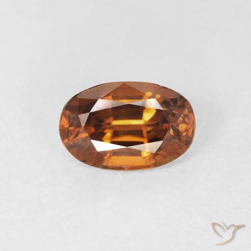 0.77ct Natural Deep Orange Zircon, Oval, VVS