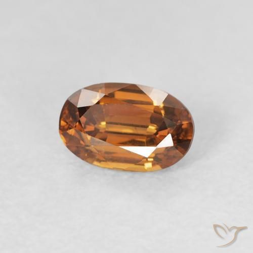 0.79 ct Orange Zircon Stone, Natural Zircon in Oval Facet Shape for Sale