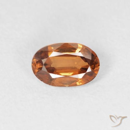 0.64ct Natural Deep Orange Zircon, Oval, VVS