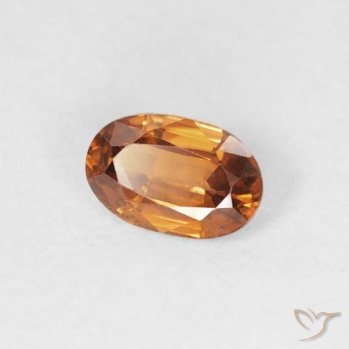 0.64 ct Orange Zircon Stone, Natural Zircon in Oval Facet Shape for Sale