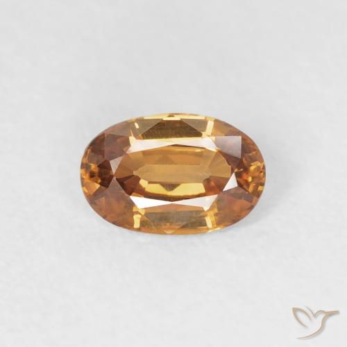 0.67ct Natural Medium Orange Zircon, Oval, VVS