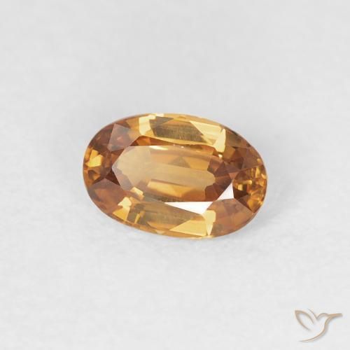 0.67 ct Orange Zircon Stone, Natural Zircon in Oval Facet Shape for Sale