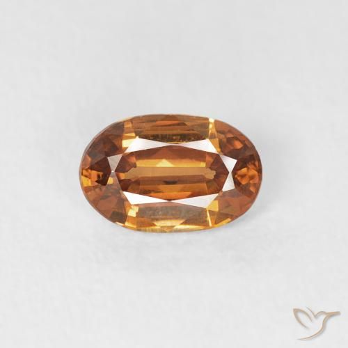 0.66ct Natural Medium Orange Zircon, Oval, VVS