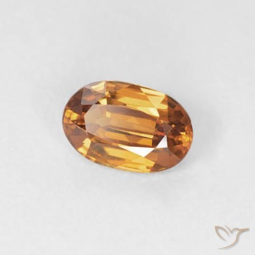 0.66 ct Orange Zircon Stone, Natural Zircon in Oval Facet Shape for Sale