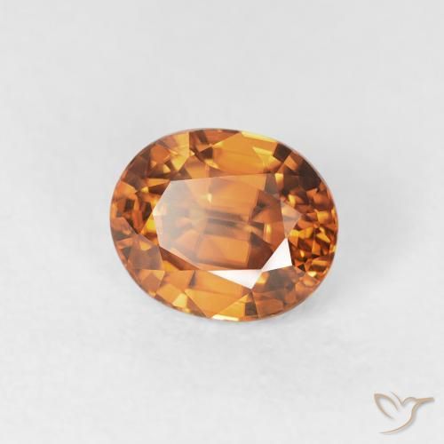 1.08 ct Orange Zircon Stone, Natural Zircon in Oval Facet Shape for Sale