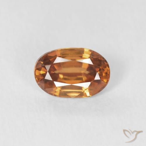 0.68ct Natural Deep Orange Zircon, Oval, VVS