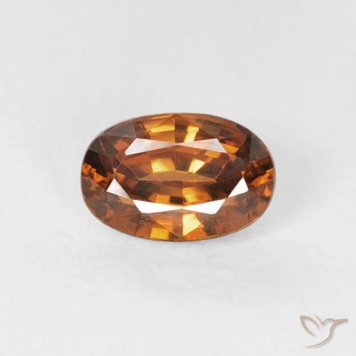 0.87ct Natural Medium Orange Zircon, Oval, VVS, Photo A