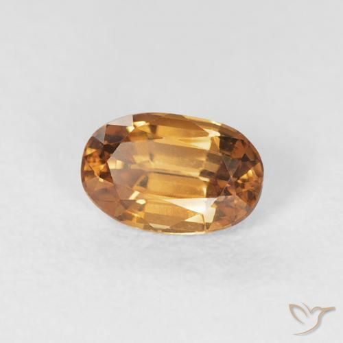 0.76 ct Orange Zircon Stone, Natural Zircon in Oval Facet Shape for Sale