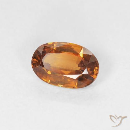 0.68 ct Orange Zircon Stone, Natural Zircon in Oval Facet Shape for Sale