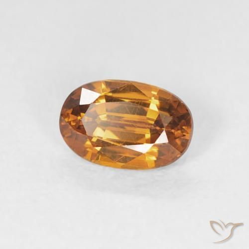 0.78 ct Orange Zircon Stone, Natural Zircon in Oval Facet Shape for Sale