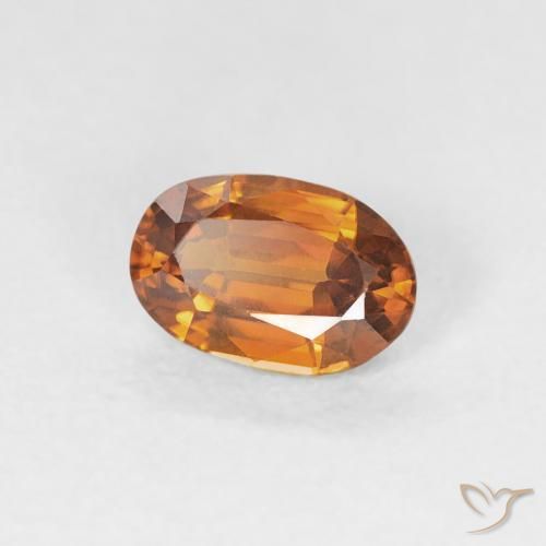 0.73 ct Orange Zircon Stone, Natural Zircon in Oval Facet Shape for Sale