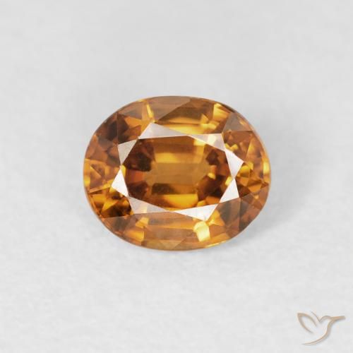 0.96ct Natural Orange Brown Zircon, Oval, VVS-VS