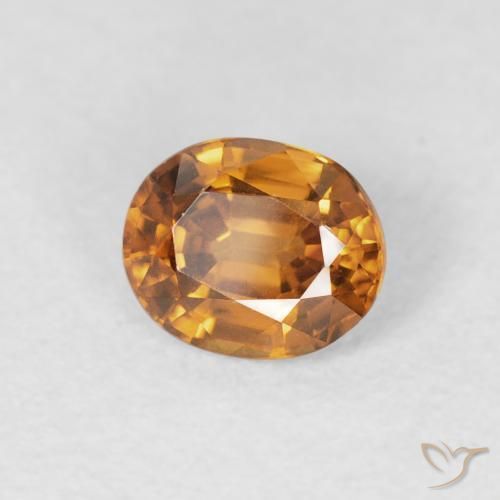 0.96 ct Orange Zircon Stone, Natural Zircon in Oval Facet Shape for Sale