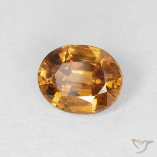 1.00 ct Orange Zircon Stone, Natural Zircon in Oval Facet Shape for Sale