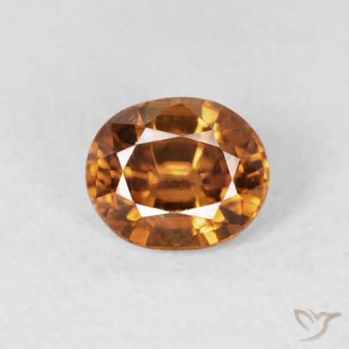 1.02ct Natural Medium Orange Zircon, Oval, VS