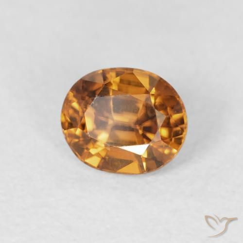 1.02 ct Orange Zircon Stone, Natural Zircon in Oval Facet Shape for Sale