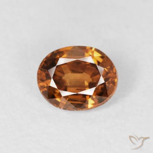 0.88ct Natural Medium Orange Zircon, Oval, VS