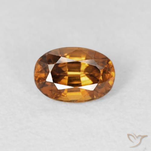 0.84ct Natural Orange Brown Zircon, Oval, VS