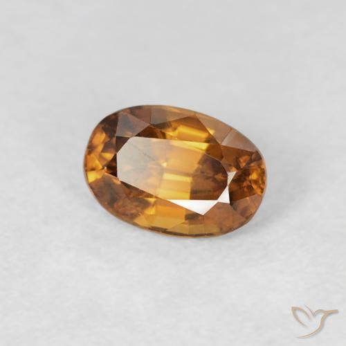 0.84 ct Orange Zircon Stone, Natural Zircon in Oval Facet Shape for Sale