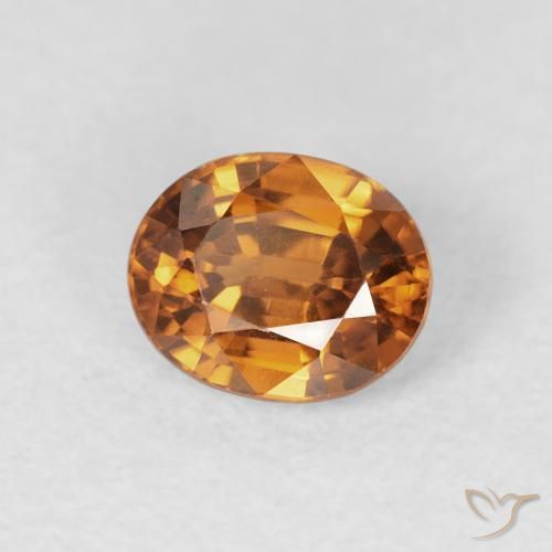 1.13 ct Orange Zircon Stone, Natural Zircon in Oval Facet Shape for Sale