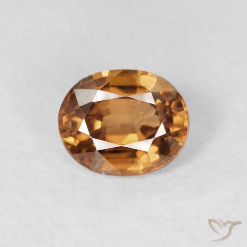 0.95ct Natural Medium Orange Zircon, Oval, VS