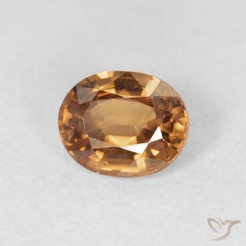 0.95 ct Orange Zircon Stone, Natural Zircon in Oval Facet Shape for Sale