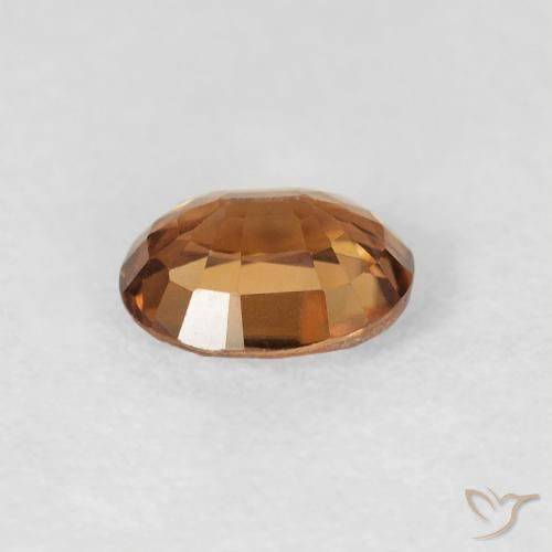 Zircon Gemstone in 6 x 4.9 mm Size for Sale, Zircon Stone in Medium Orange Color