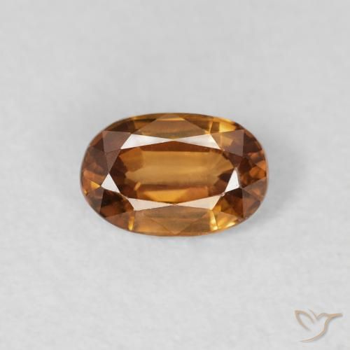0.70ct Natural Brownish Orange Zircon, Oval, VVS-VS