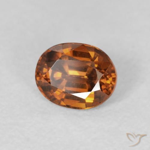 1.12 ct Orange Zircon Stone, Natural Zircon in Oval Facet Shape for Sale
