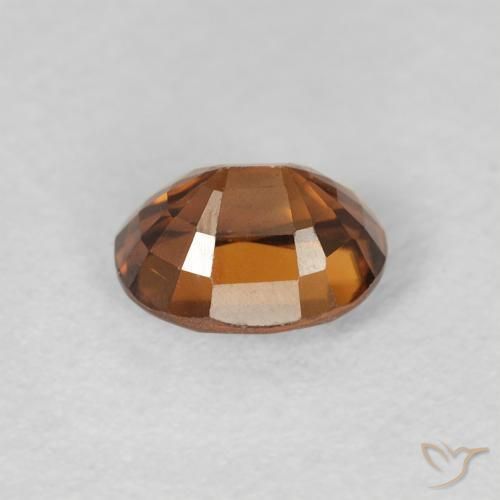 Zircon Gemstone in 6.1 x 4.9 mm Size for Sale, Zircon Stone in Deep Brownish Orange Color