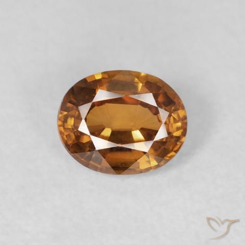 0.85ct Natural Orange Brown Zircon, Oval, VVS-VS