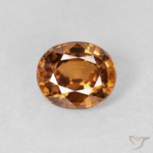 1.02ct Natural Medium Orange Zircon, Oval, VVS-VS