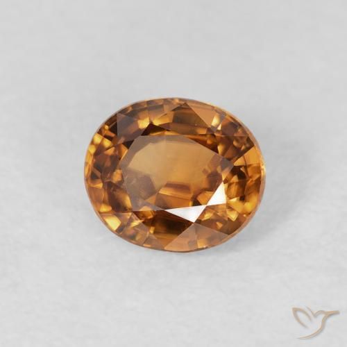 1.02 ct Orange Zircon Stone, Natural Zircon in Oval Facet Shape for Sale