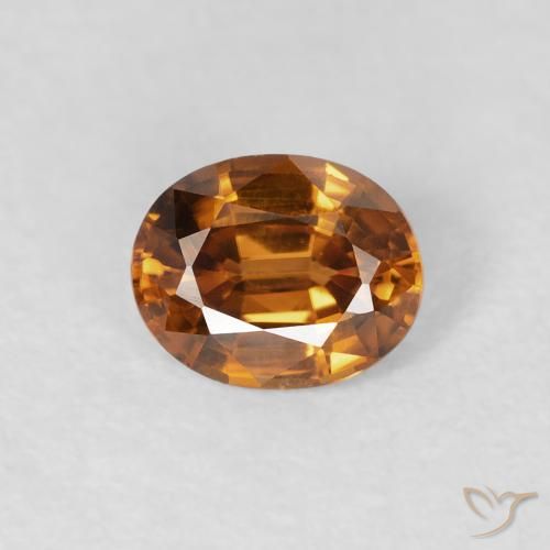 0.90ct Natural Medium Orange Zircon, Oval, VVS-VS