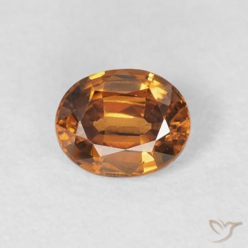 1.02ct Natural Orange Brown Zircon, Oval, VS
