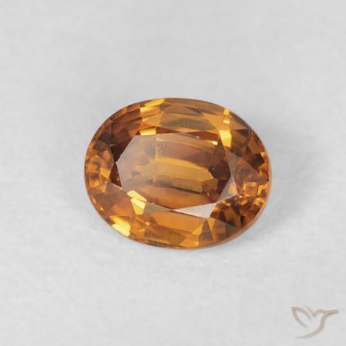 1.02 ct Orange Zircon Stone, Natural Zircon in Oval Facet Shape for Sale