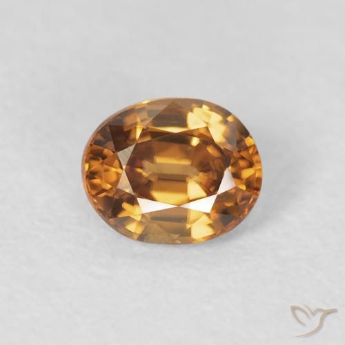 0.97ct Natural Orange Brown Zircon, Oval, VVS-VS