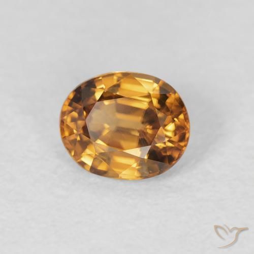 0.97 ct Orange Zircon Stone, Natural Zircon in Oval Facet Shape for Sale