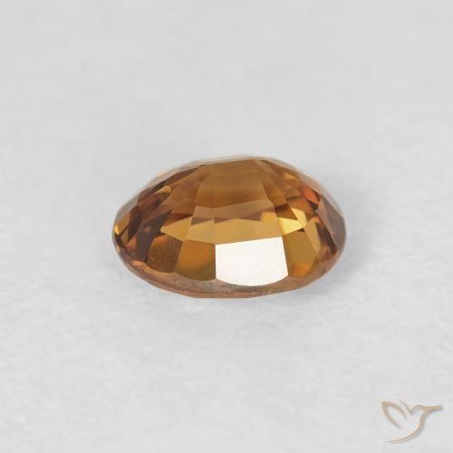 Zircon Gemstone in 6 x 4.9 mm Size for Sale, Zircon Stone in Orange Brown Color
