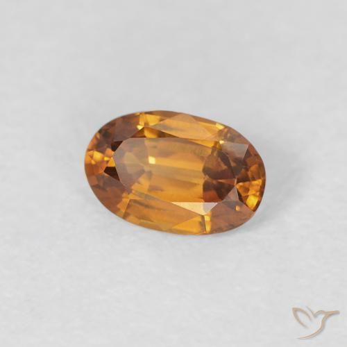 0.66 ct Orange Zircon Stone, Natural Zircon in Oval Facet Shape for Sale
