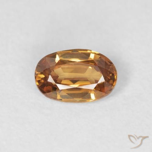 0.70ct Natural Medium Orange Zircon, Oval, VVS-VS, Photo A