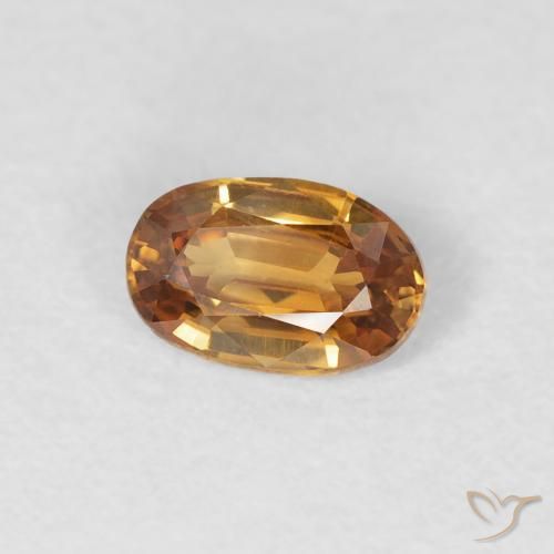 0.70 ct Orange Zircon Stone, Natural Zircon in Oval Facet Shape for Sale