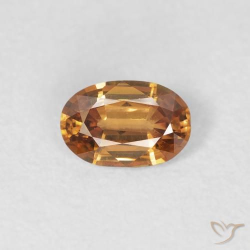 0.60ct Natural Medium Orange Zircon, Oval, VVS-VS