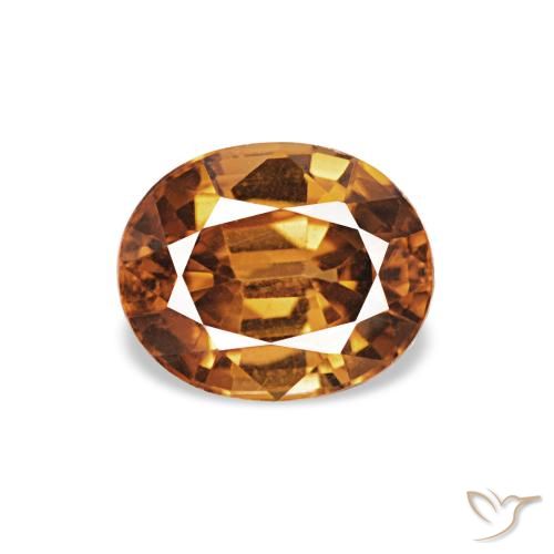 1.04ct Medium Dark-Orange Zircon, Oval, VVS-VS